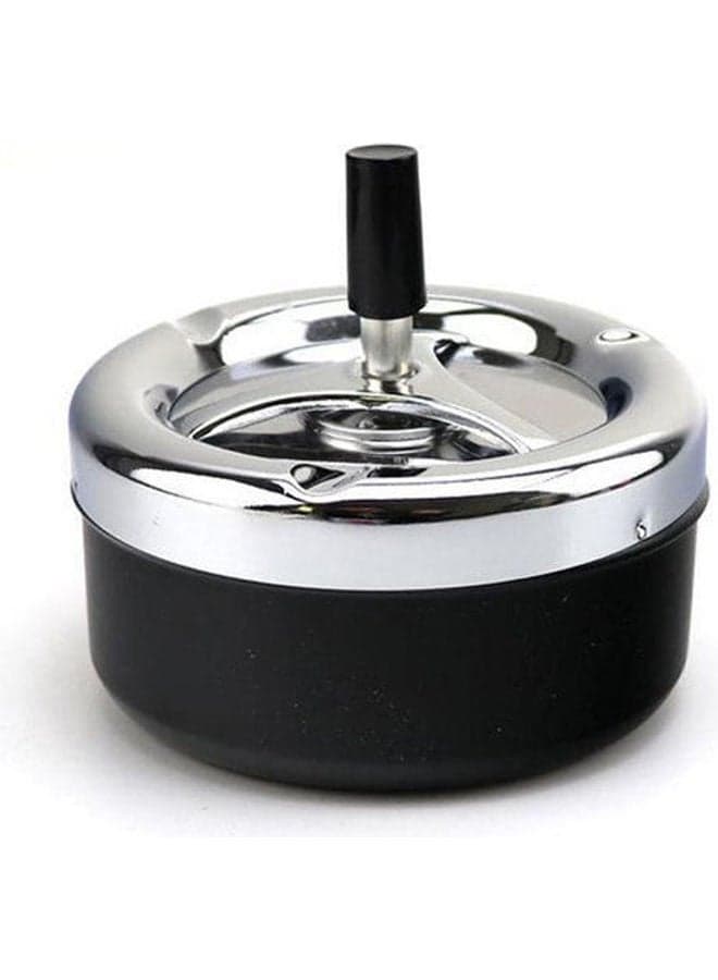 Newness Stainless Steel Black Spinning Ashtray For Cigarettes Black-SIlver 123X70cm
