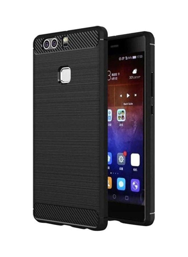 For Huawei P9 Plus Brushed Carbon Fiber Texture AllInclusive AntiFall Mobile Phone Protective Case Cover Black
