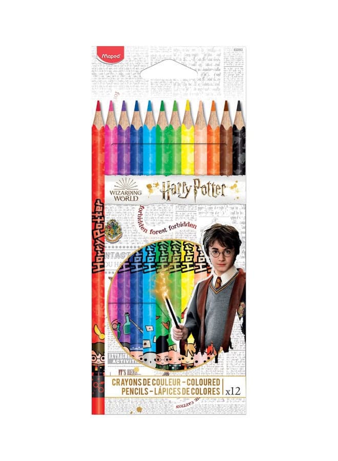 12-Piece Harry Potter Design Colour Pencil Multicolour