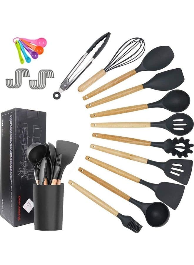 11-Piece Silicone Kitchen Utensils Set Multicolour one size