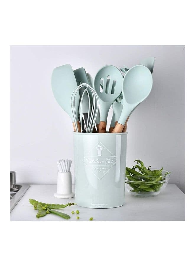 12-Piece Cooking Utensil Set Green/Brown One Size