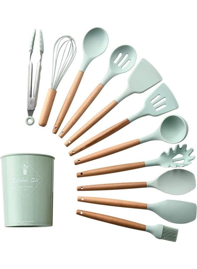 12-Piece Silicone Cooking Utensil Set With Holder Multicolour One Size
