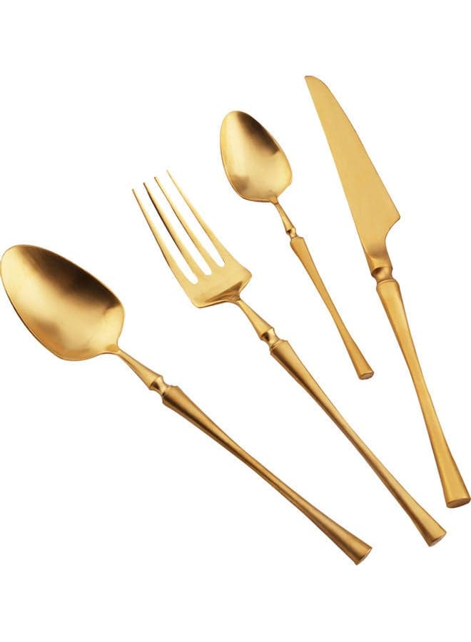 4-Piece Simple Design Cutlery Gift Set Gold