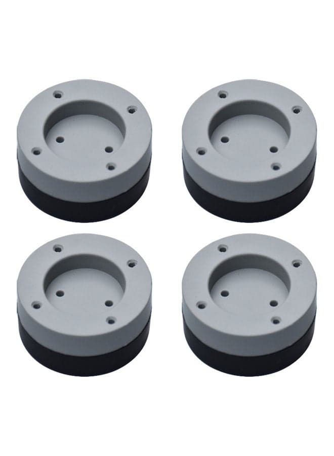 4-Piece Anti-Vibration Noise Reducing Pad for Washing Machine and Refrigerator Black/Grey