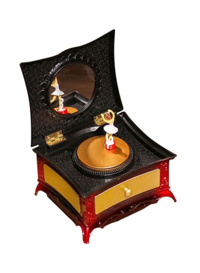 Dancing Girl Dressing Table Music Box Black/Gold/Red 18x11x16cm