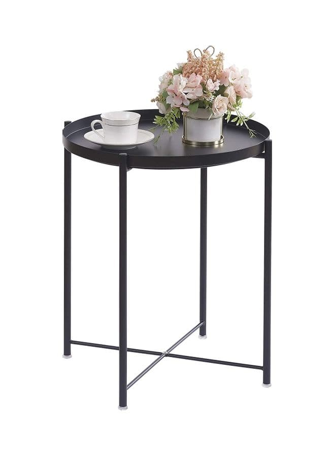 Modern Anti-Rust And Waterproof Round Table Black 53x45x45cm