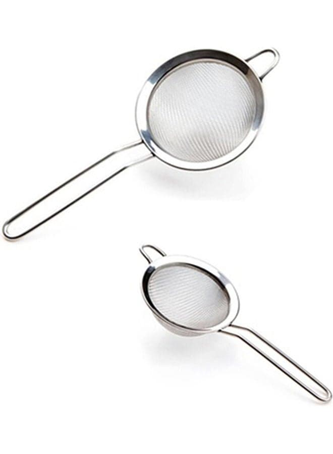 2-Piece Stainless Steel Strainer Set Silver