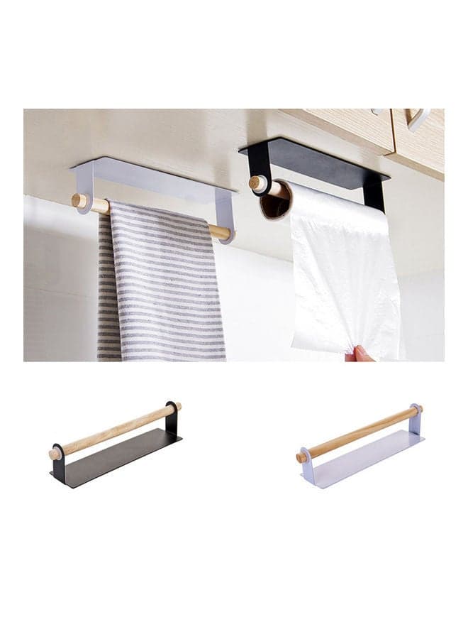 2-Piece Self-Adhesive Hand Towel Bar Hanger Black/White/Beige
