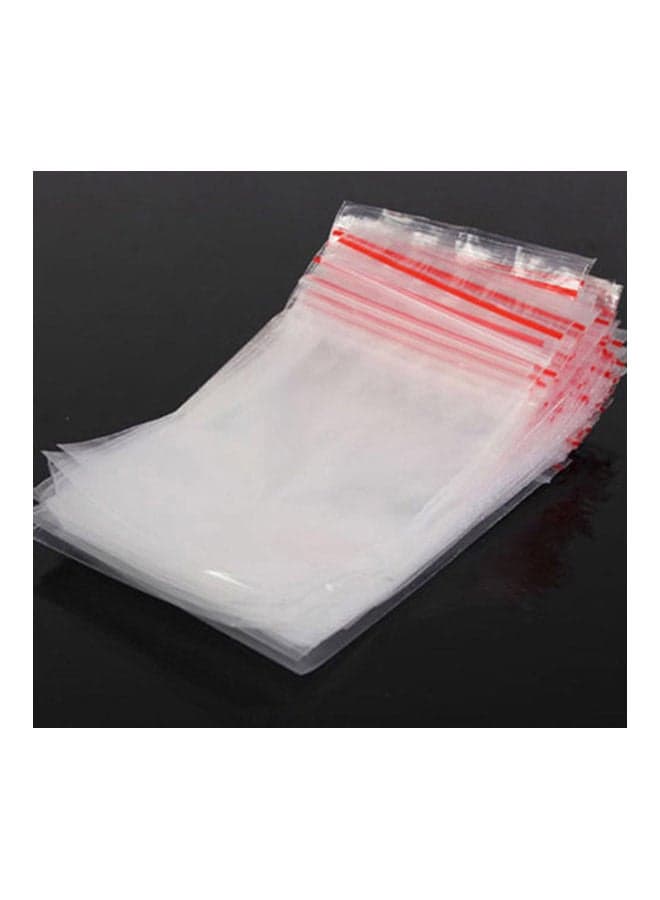 100-Piece Reclosable Zipped Lock Bags Clear