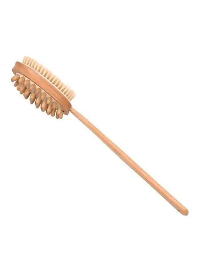Double Sided Bath Body Brush Beige 43 x 9cm
