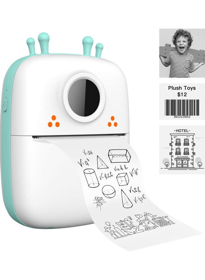 Multi-Function Portable Wireless Pocket Printer White/Green