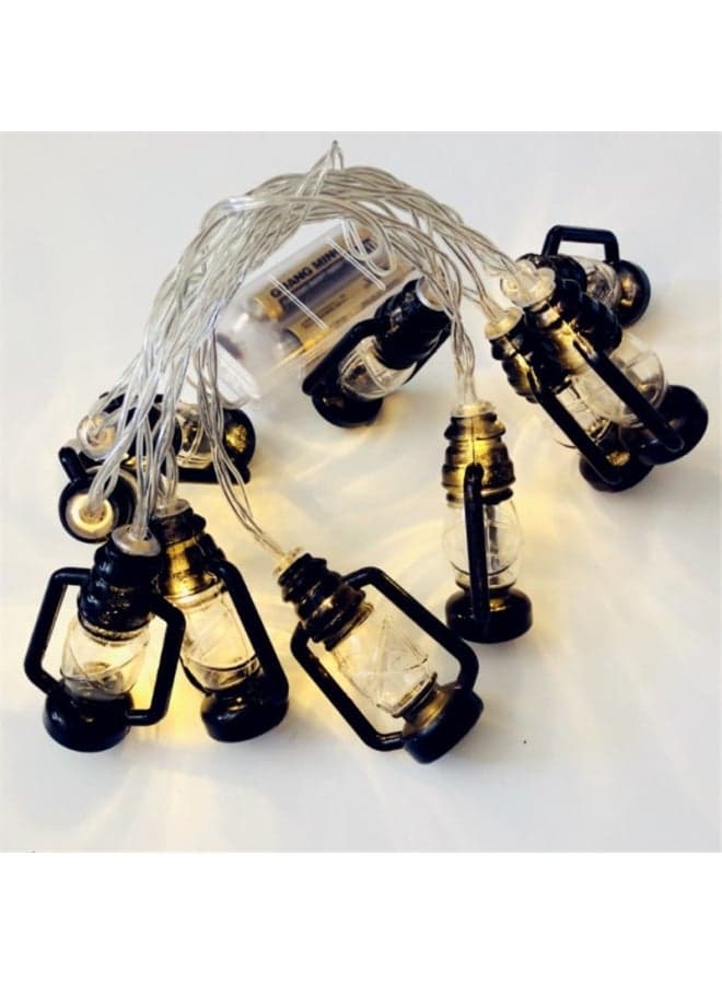 Ramadan 10-LED Lantern String Light Warm Yellow/Clear/Black 1.5meter