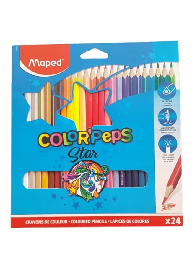 24-Piece Wooden Color Pencil Multicolour