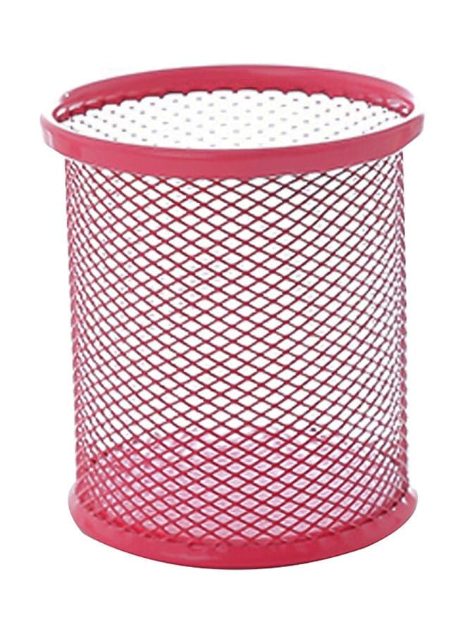 Metal Hollow Pencil Holder Pink