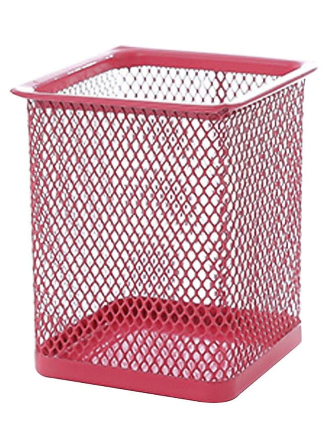 Metal Hollow Pencil Holder Pink