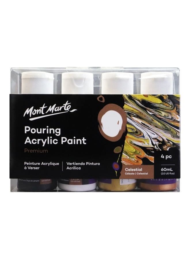 4-Piece Pouring Acrylic Paint Celestial Set Multicolour