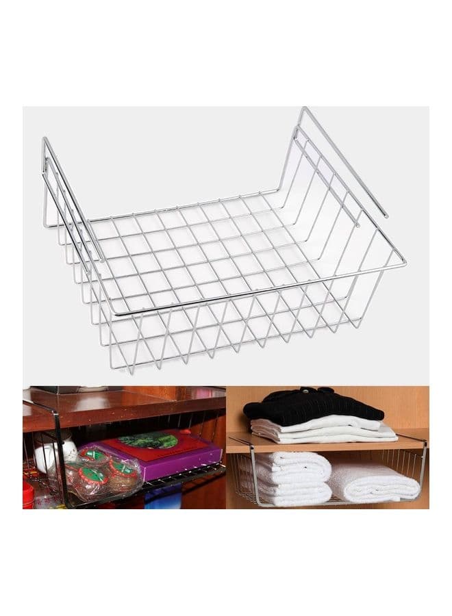 Kitchen Under Shelf Storage Basket Metal Organizer Rack Silver 290x100x145cm