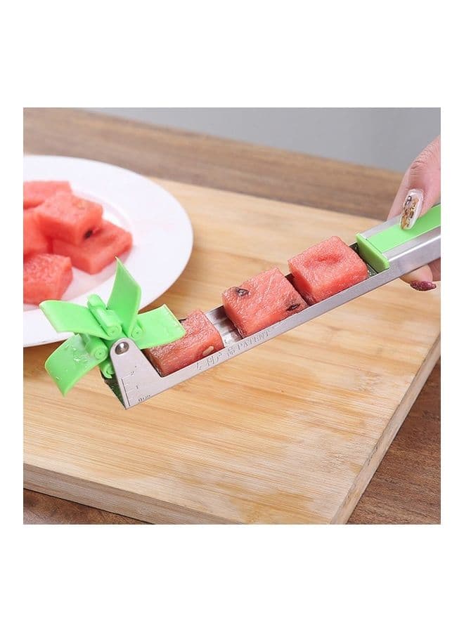 Watermelon Cutter with Windmill Rotary Silver/Green