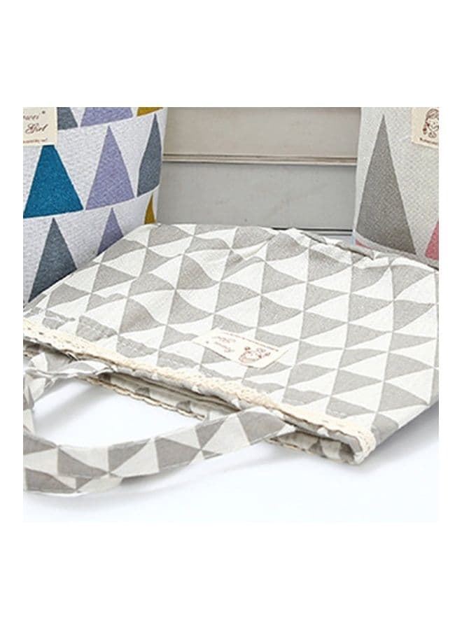 Drawstring Insulation Lunch Bag Grey/White 17X18cm