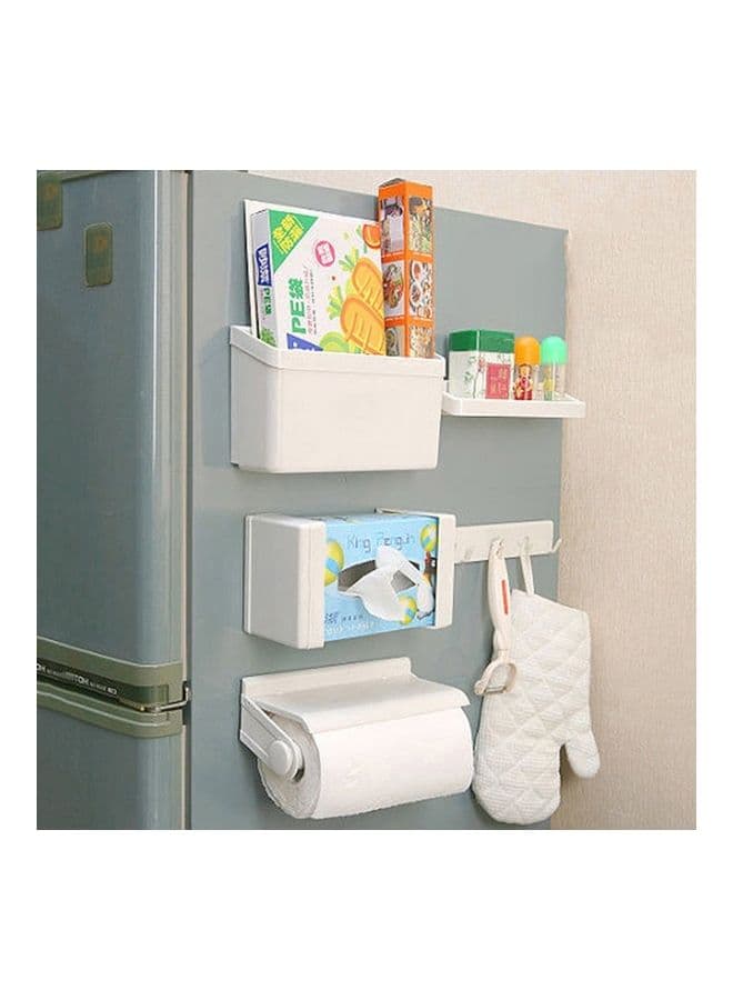 5-Piece Rack Storage Holder White 26 x 10.3 x 9.3cm