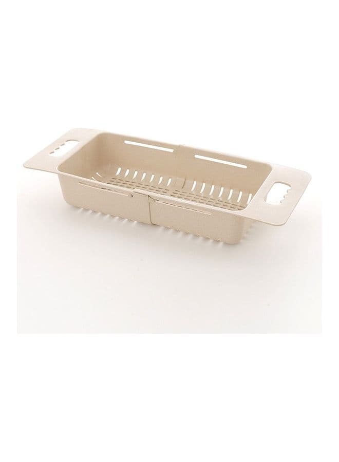 Kitchen Plastic Basket Rack Beige 38 x 18.5 x 8cm