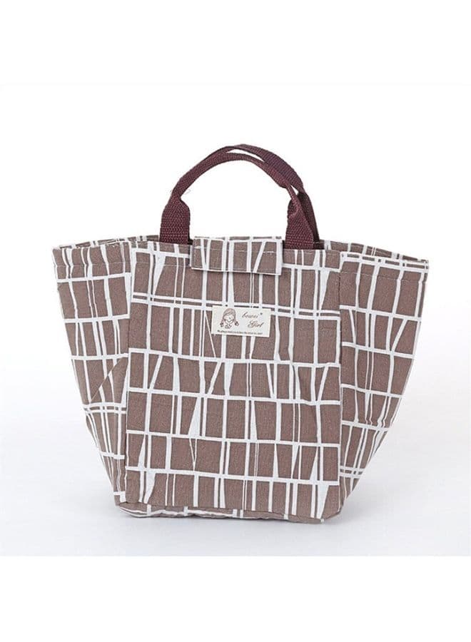 Cartoon Animal Printed Lunch Bag Brown/White 24 X 19 X 16cm