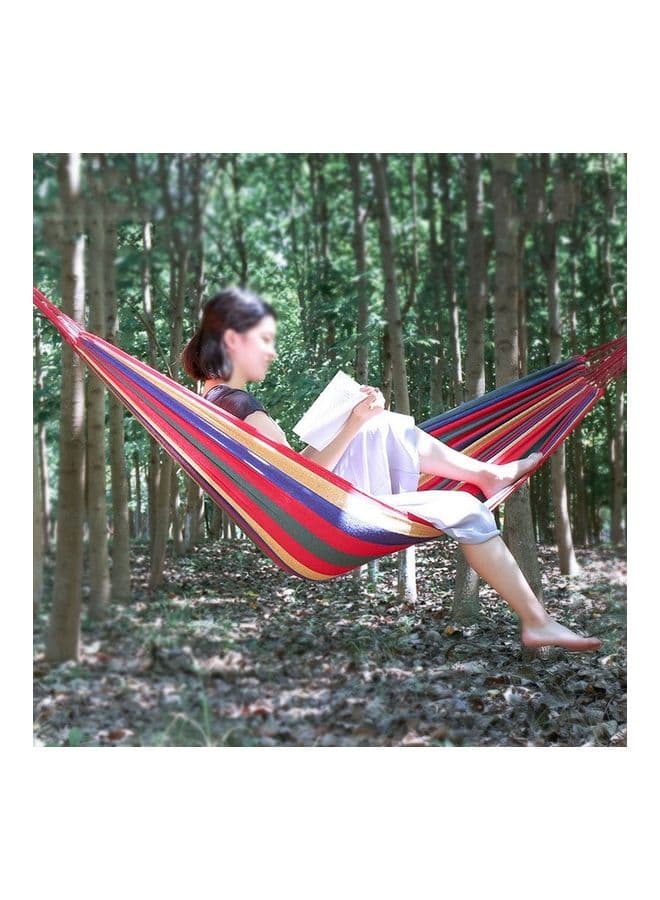Strip Single Camping Outdoor Canvas Hammock Red