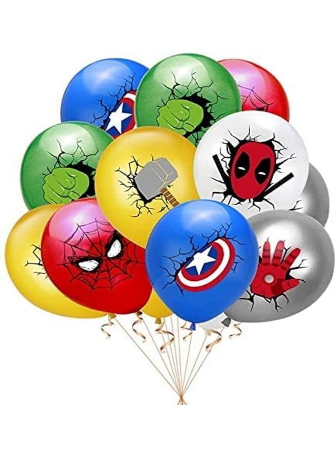12 Piece Superhero Balloons Set