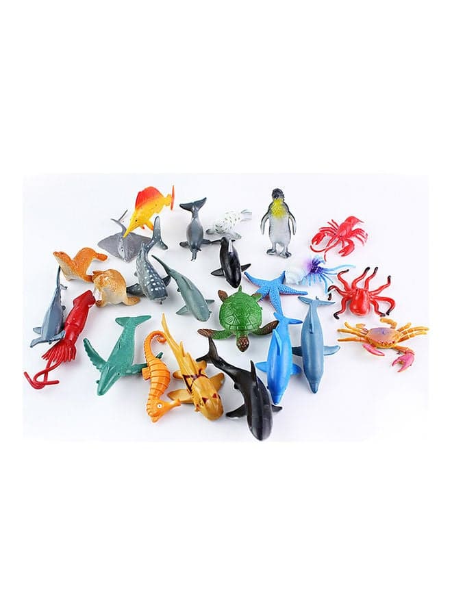 24-Piece Mini Sea Life Animals Figure Set