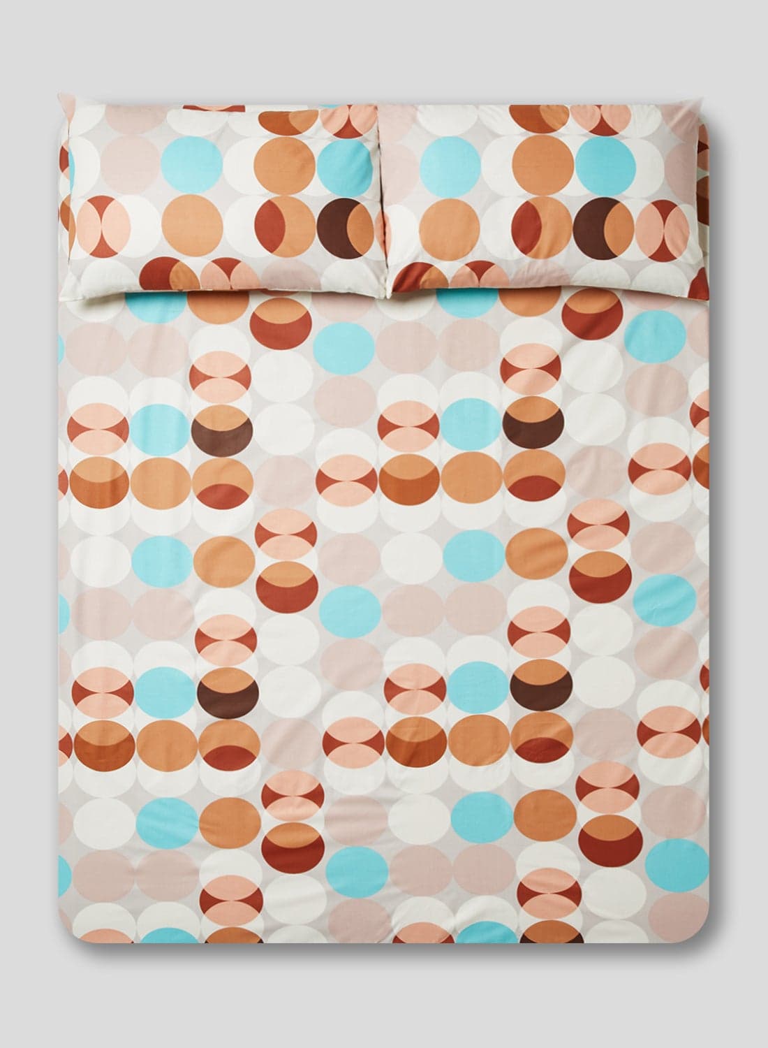 3-Piece King Size Printed Bedsheet Set Cotton Multicolour 200x200x25cm