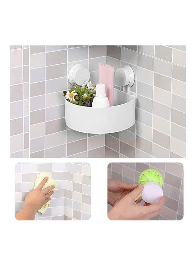 Plastic Bathroom Corner Storage Rack White 17.5x7.8cm