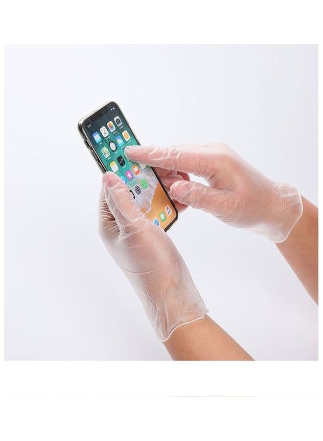 50-Piece Disposable Anti-Static Plastic Gloves Clear