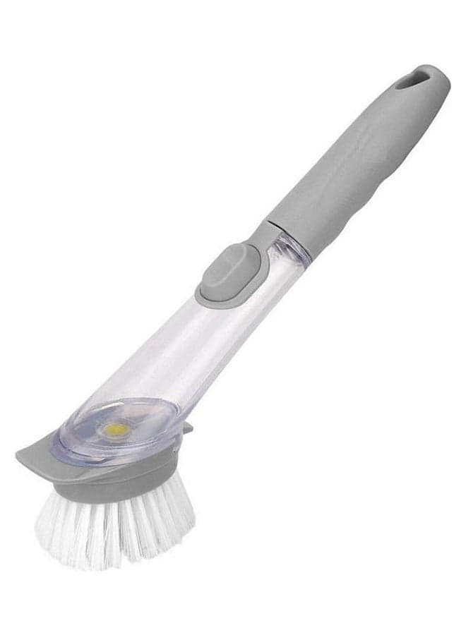 Kitchen Sink Pan Brush With Soap Dispenser Grey/Clear