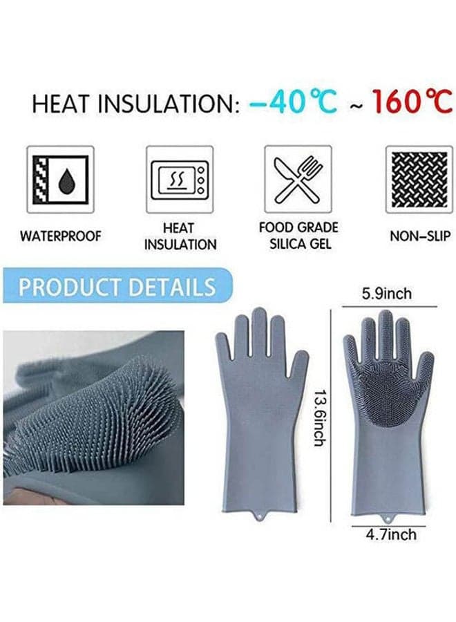 Magic Silicone Cleaning Gloves Dishwashing Grey