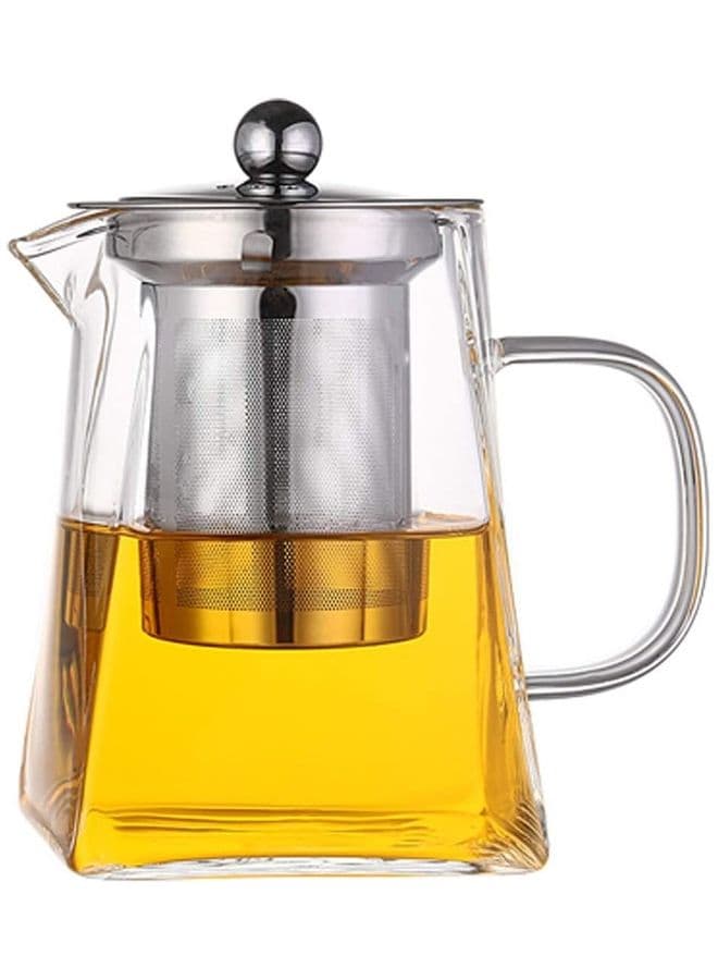 Glass Infuser Teapot With Lid Clear/Silver 750ml
