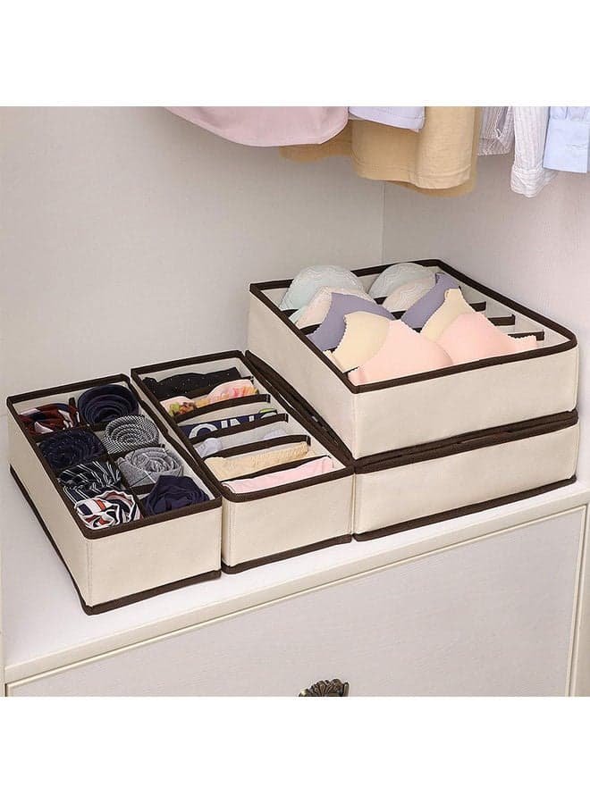 Foldable Fabric Divider Storage Box Beige
