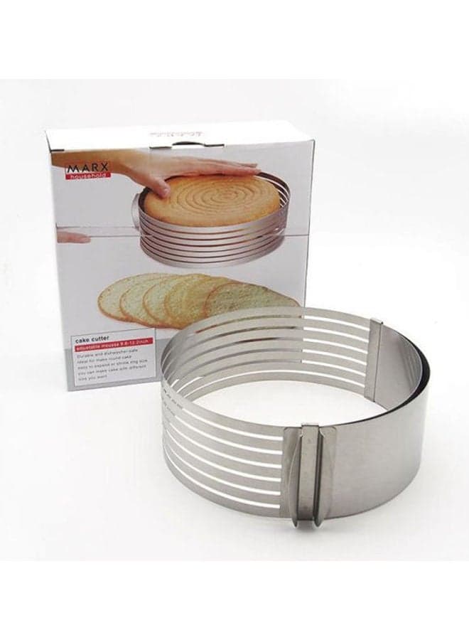 Adjustable Stainless Steel Layer Cake Slicer Kit Mousse Mould Slicing Cake Silver 7.8X3.4inch