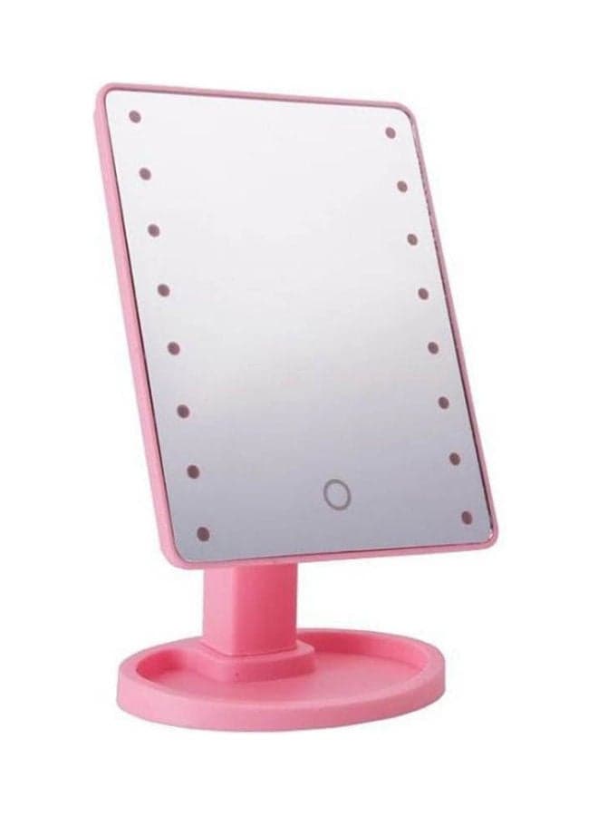 Adjustable Led Touch Screen Makeup Mirror 16 Leds Lighted Make-Up Cosmetic Mirror Pink