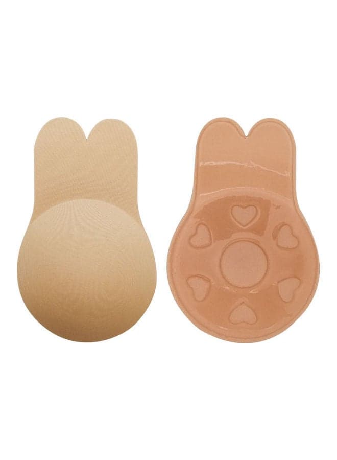 Rabbit Ears Strapless Breast Pasty Invisible Bra Beige