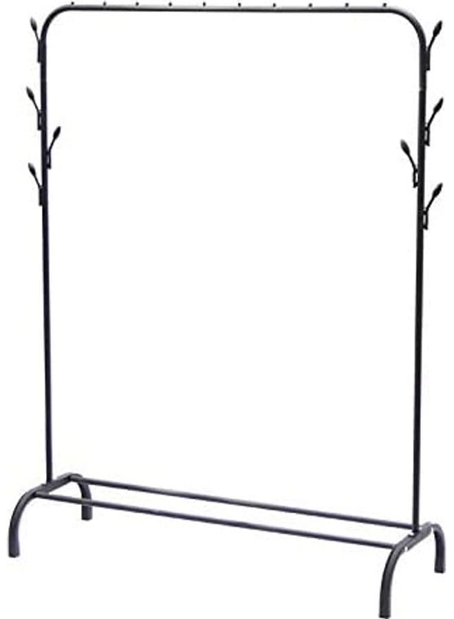 8-Piece Branch Hook Bottom Storage With Clothes Rack Stand 150x110 centimeter Black 150x110cm