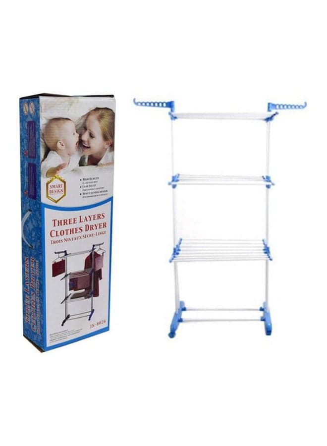 Icome 3Tier Stainless Laundry Organizer Folding Drying Rack Clothes Dryer Hanger Stand Multicolour