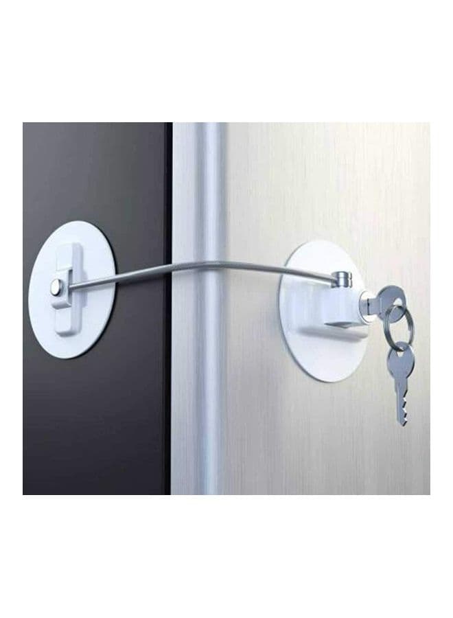 Childproof Refrigerator Door Lock With 2 Keys White