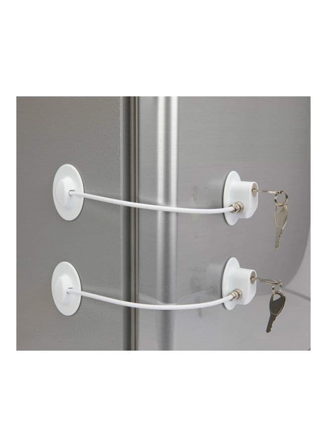 2 Pack Refrigerator Door Locks With 4 Keys White