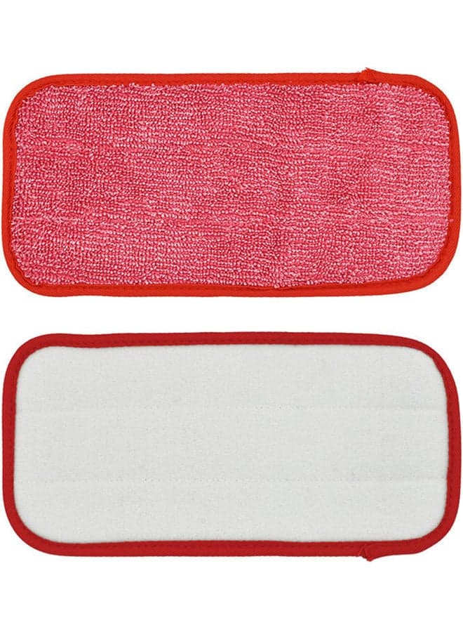 2-Piece Mop Cloth Set Red/White 30x15cm