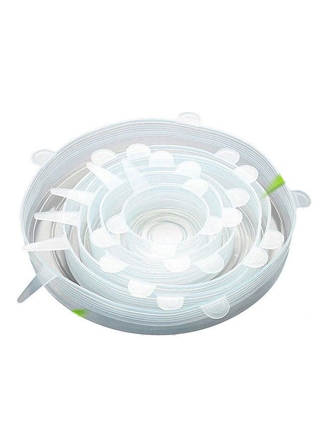6-Piece Silicone Stretch Lids Wrap Transparent