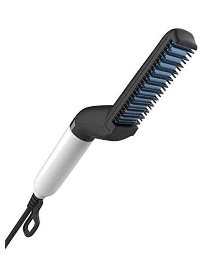 Multi-Functional Beard And Hair Straightener Comb White/Black