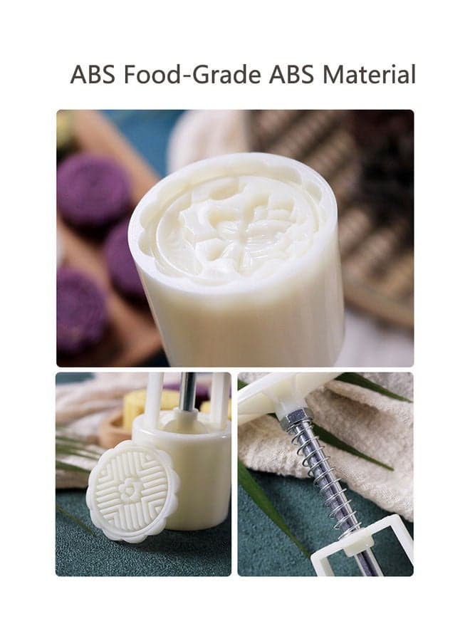 Mid-Autumn Festival Moon Cake Making Mould With Stamps White 14.0X5.0X5.0cm