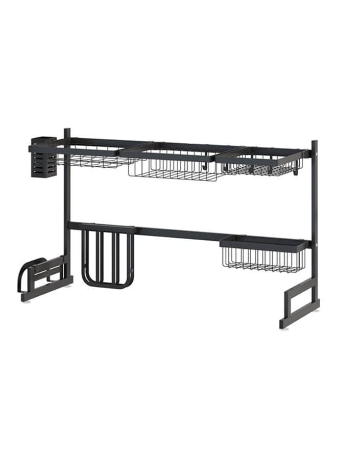 Over Sink Dish Drying Rack Black 41x34x18cm