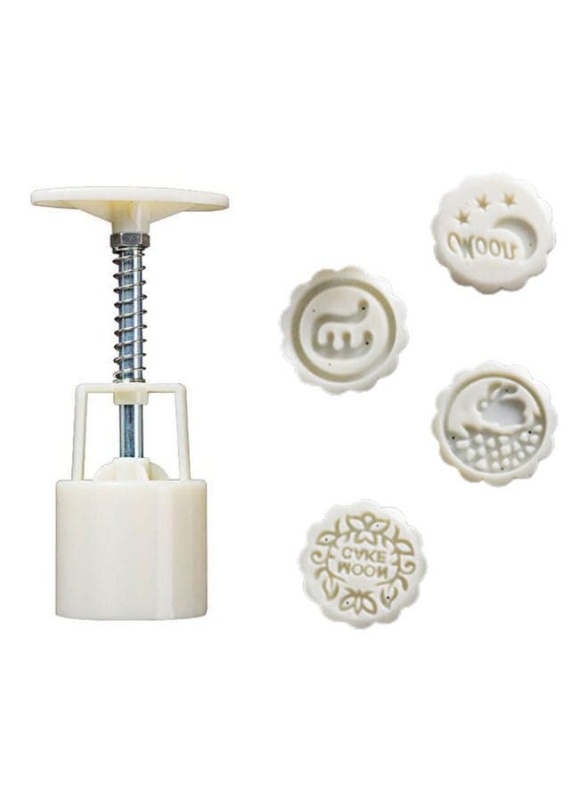 Moon Cake Making Mould With Accessories White 14.0x5.0x5.0cm