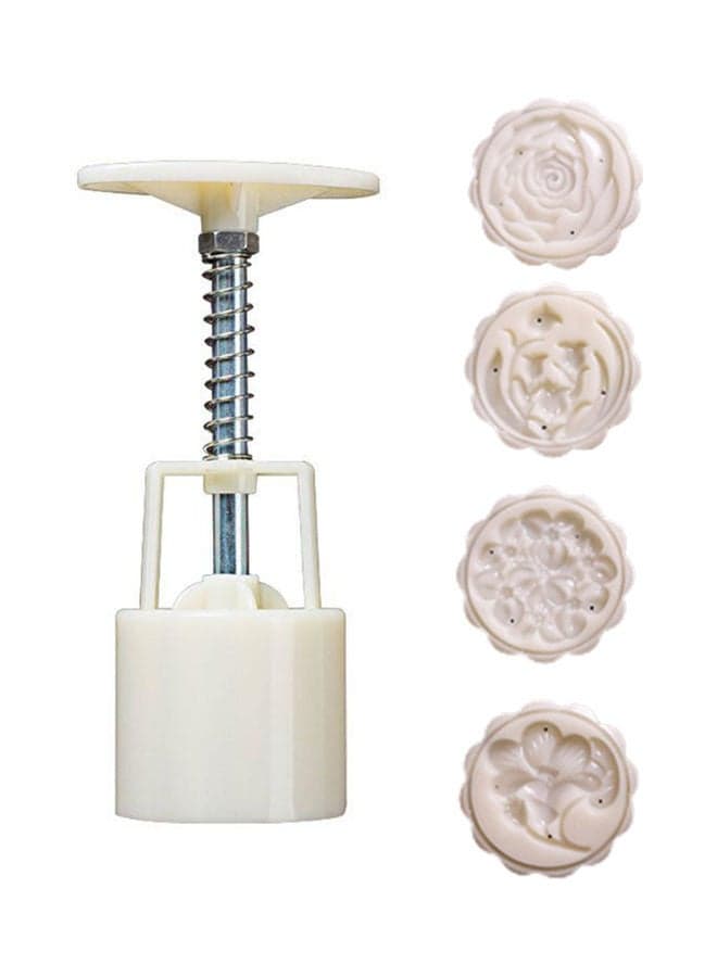 Eco-Friendly ABS Mooncake Mould With Accessories White 14.0x5.0x5.0cm
